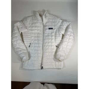 Patagonia Womens White Full Zip Quilted Insulated Jacket Puffer Coat